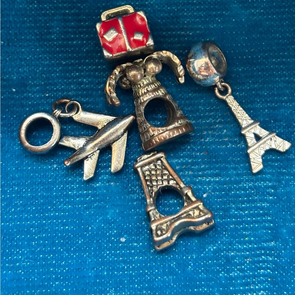 Travel Themed Silver Charms